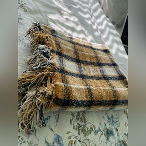 Blue, Yellow & White Plaid Throw Blanket